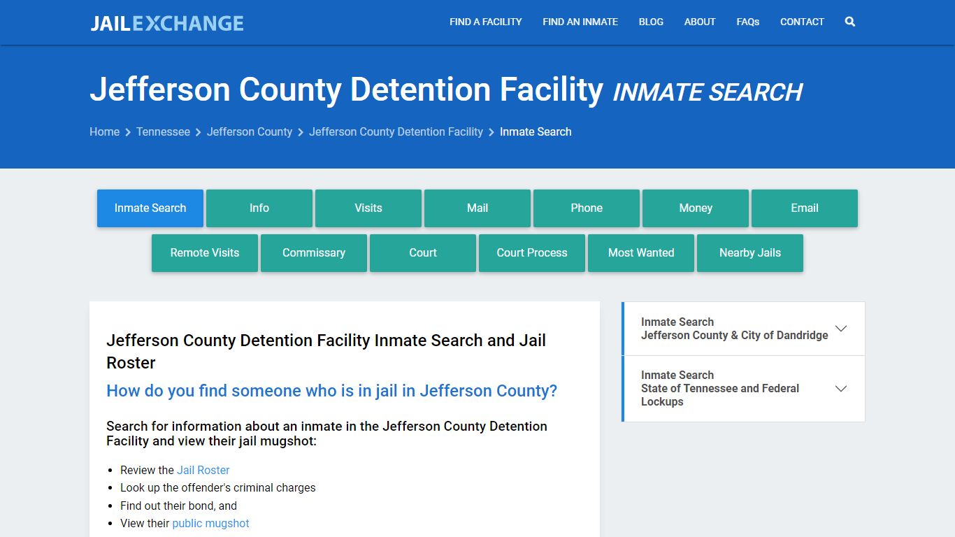 Jefferson County Detention Facility Inmate Search - Jail Exchange